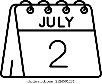 2nd of July Line vector Icon Design
