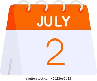2nd of July Line vector Icon Design