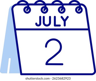 2nd of July Line vector Icon Design
