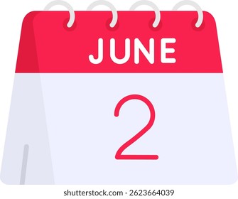 2nd of June Line vector Icon Design