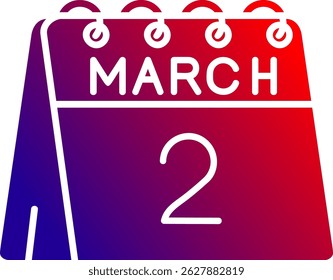 2nd of March Line vector Icon Design