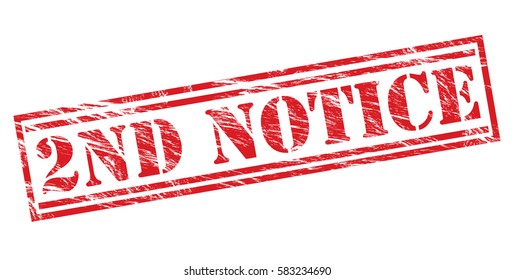 2nd notice red vector stamp on white background