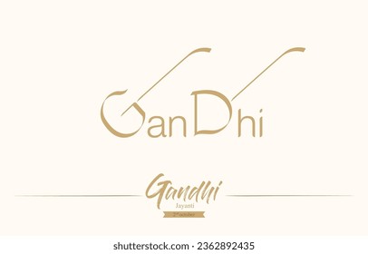 2nd october creative fonts design for gandhi jayanti