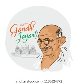 2nd October Gandhi jayanti celebration in India. Vector illustration