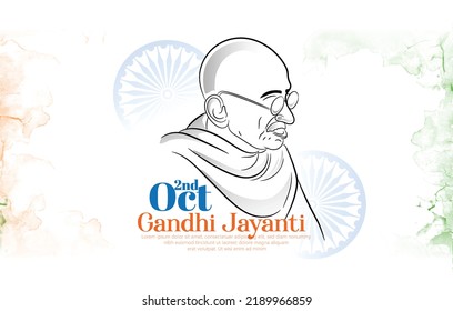 2nd October- Gandhi Jayanti with Nation Hero and Freedom Fighter Mahatma Gandhi for Gandhi Jayanti 