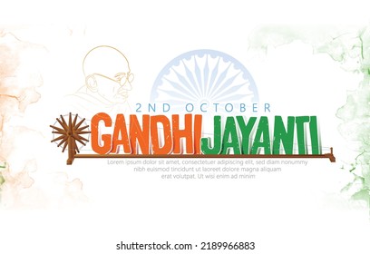 2nd October- Gandhi Jayanti with Nation Hero and Freedom Fighter Mahatma Gandhi for Gandhi Jayanti 
