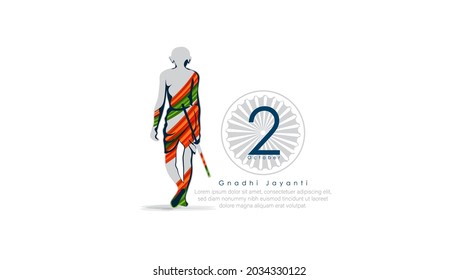 2nd October- gandhi jayanti vector  illustration.