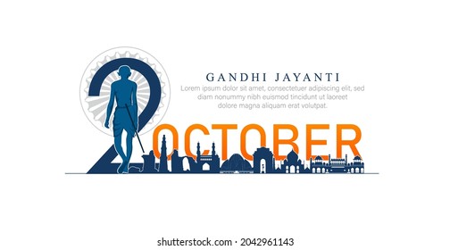 2nd October- gandhi jayanti vector  illustration.