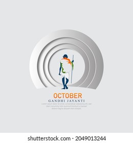 2nd October- gandhi jayanti vector  illustration.