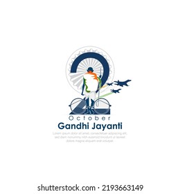 2nd October- gandhi jayanti vector  illustration.