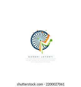 2ND OCTOBER- GANDHI JAYANTI VECTOR ILLUSTRATION.