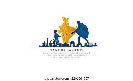 2nd October- gandhi jayanti vector  illustration.