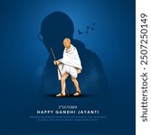 2nd October Happy gandhi jayanti. indian Freedom Fighter Mahatma Gandhi also known as Bapu. Creative vector illustration design