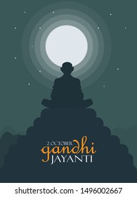 2nd October Happy Gandhi Jayanti illustration in vector file
