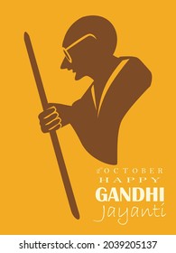 2nd October Happy Gandhi Jayanti illustration.