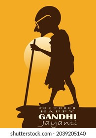 2nd October Happy Gandhi Jayanti illustration.