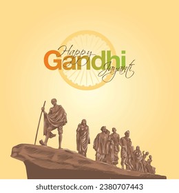 2nd October Happy gandhi jayanti. indian Freedom Movement Leader Mahatma Gandhi also known as Bapu. 