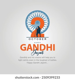 2 de outubro Happy gandhi jayanti. indian Freedom Fighter Mahatma Gandhi ele é conhecido como Bapu. projeto de ilustração vetorial abstrato 