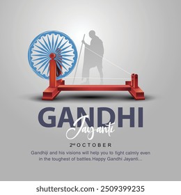 2 de outubro Happy gandhi jayanti. indian Freedom Fighter Mahatma Gandhi ele é conhecido como Bapu. projeto de ilustração vetorial abstrato 