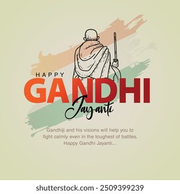 2 de outubro Happy gandhi jayanti. indian Freedom Fighter Mahatma Gandhi ele é conhecido como Bapu. projeto de ilustração vetorial abstrato 