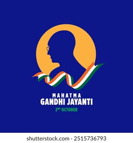 2nd October Happy Gandhi Jayanti. Indian Freedom Fighter Mahatma Gandhi he is known as Bapu, Gandhi Jayanti creative unique design idea concept vector illustration. national holiday in India