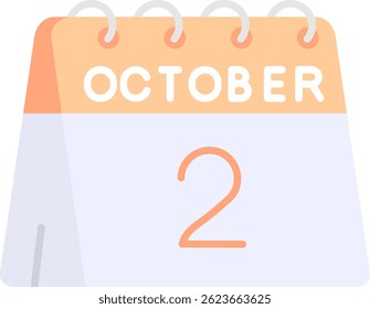 2. Oktober Linie Vektor Icon Design