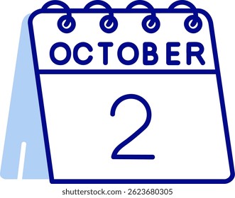 2nd of October Line vector Icon Design