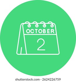 2nd of October Line vector Icon Design