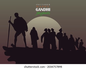 2nd October Mahatma Gandhi birthday celebration.vector illustration.