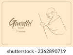 2nd october mahatma gandhi jayanti creative illustration