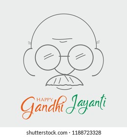 2nd October Mahatma Gandhi jayanti sketch vector