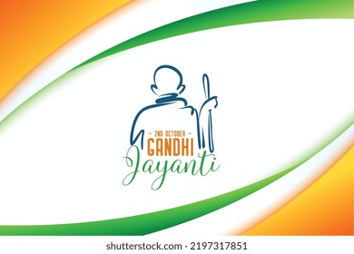 2nd october mahatma gandhi jayanti banner in tricolor