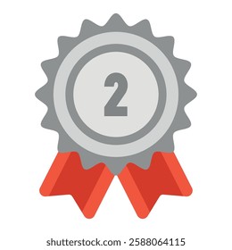 2nd place badge icon illustration