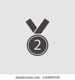 2nd place medal icon vector illustration
