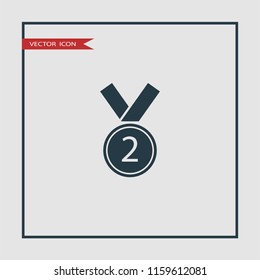 2nd place medal icon vector illustration