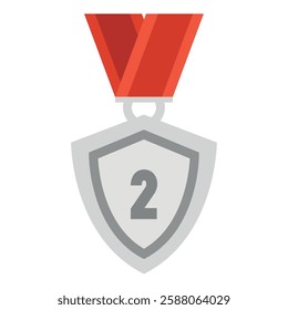 2nd place shield icon illustration