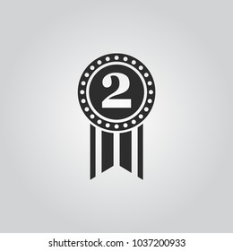 2nd place. silver medal vector icon