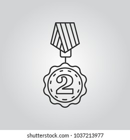 2nd Place. Silver Medal Vector Icon