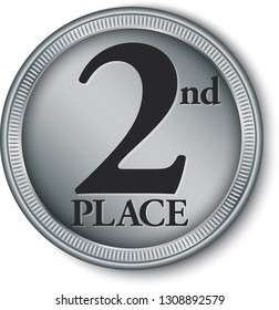 2nd place silver medal, vector illustration