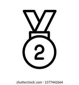 2nd position vector thin line icon 