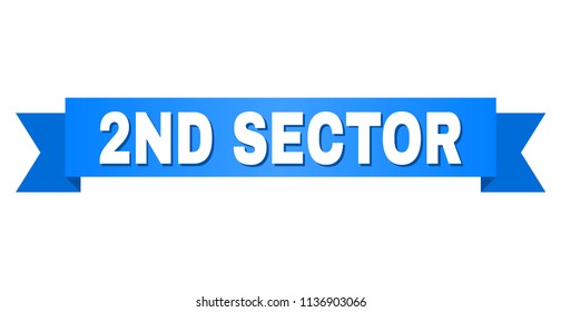 2ND SECTOR text on a ribbon. Designed with white title and blue stripe. Vector banner with 2ND SECTOR tag.