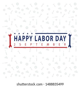 2nd September, Labor day vector design elements icon label badge on tool white background.