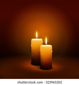 2nd Sunday of Advent - Second Candle with Warm Atmosphere - Candlelight Christmas Card Template - Candlelight Dinner