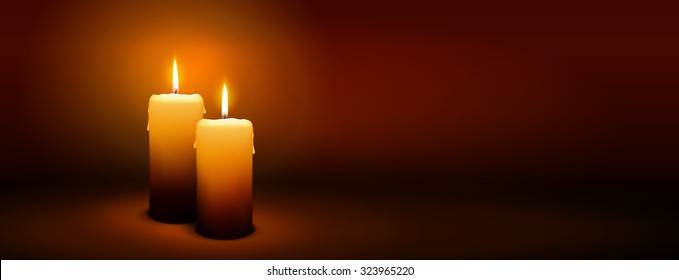 2nd Sunday of Advent - Second Candle with Warm Atmosphere - Candlelight, Panorama, Banner, Website Head Template - Candlelight Dinner