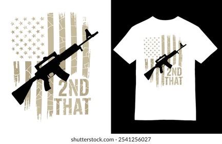 2º que bandeira de arma de fogo T-Shirt Design