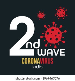 2nd Wave Of Coronavirus Disease Or COVID-19 Infection Background. Vector Illustration