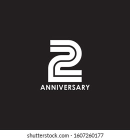 2nd year anniversary logo design vector illustration template