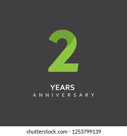 2nd Year Anniversary Vector Template Design Illustration.