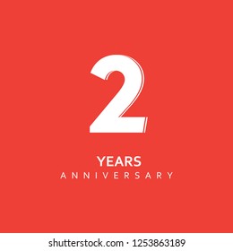 2nd Year Anniversary Vector Template Design Illustration.