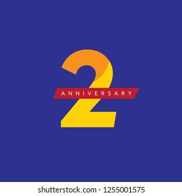 2nd Year Anniversary Vector Template Design Illustration.